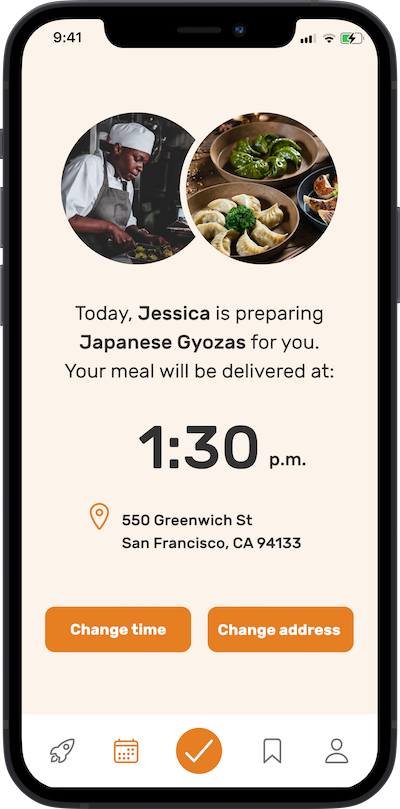 iPhone app
delivery screen